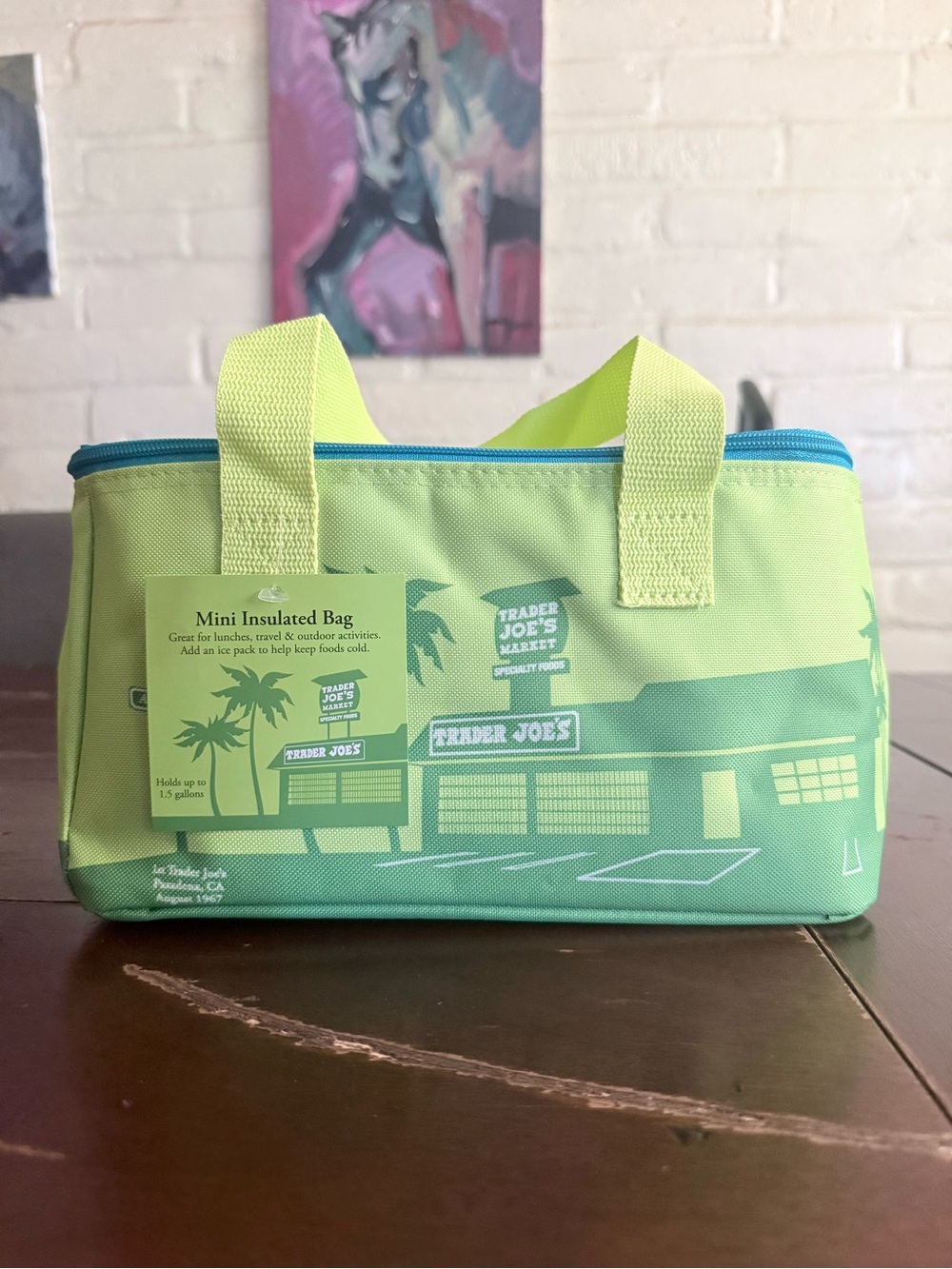 Trader Joe's Mini Insulated Tote Bag - Lime Green